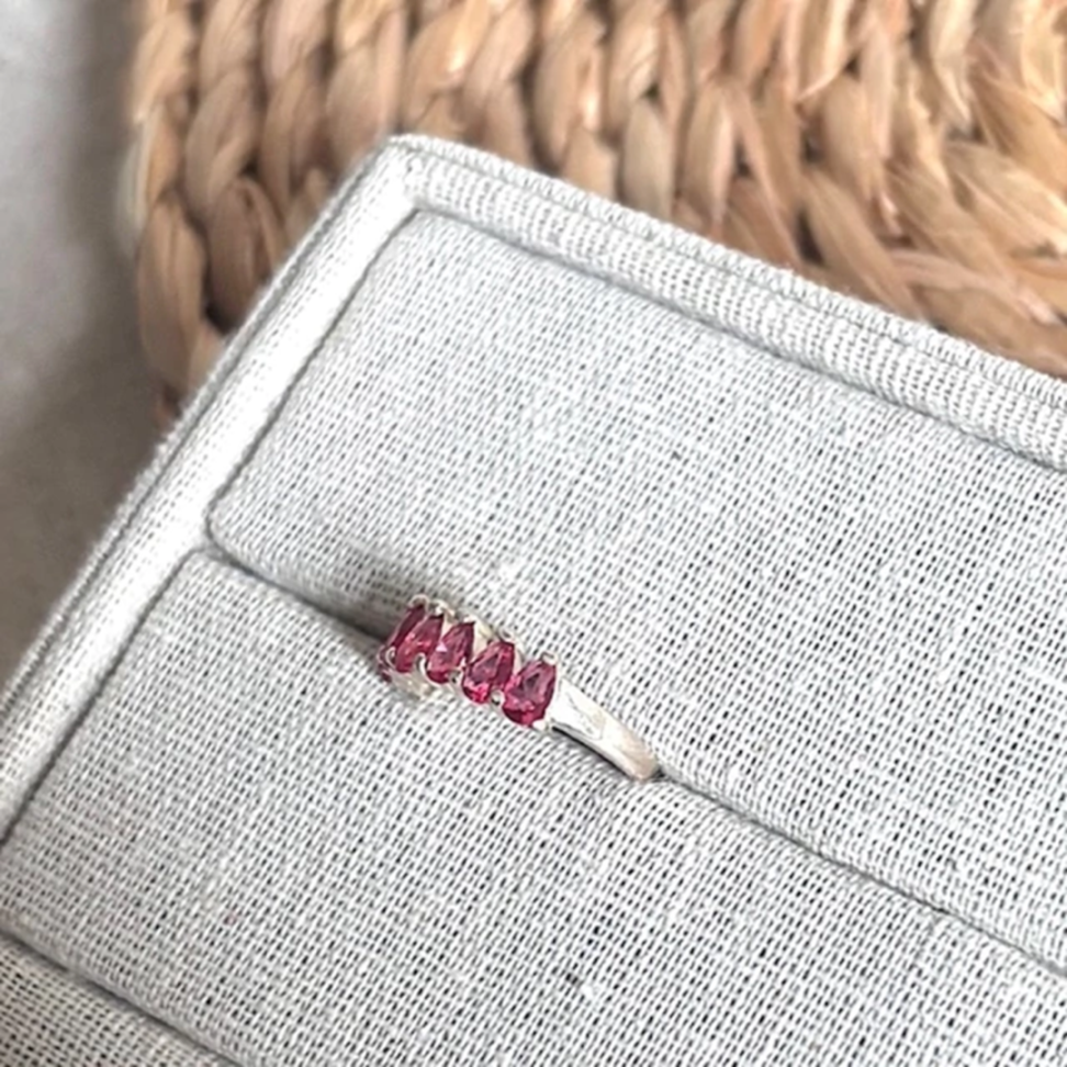 Anel Navete Rubi Rose - #3