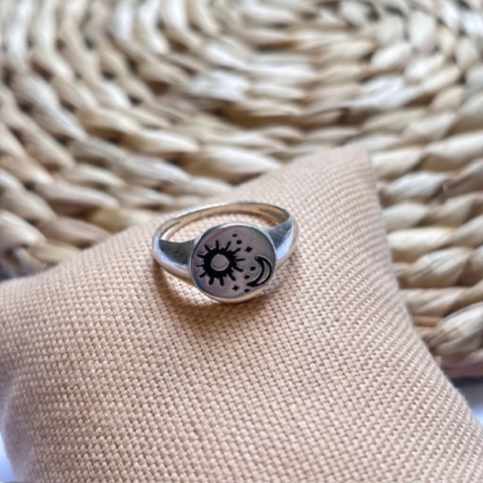 Anel Sol Lua Boho