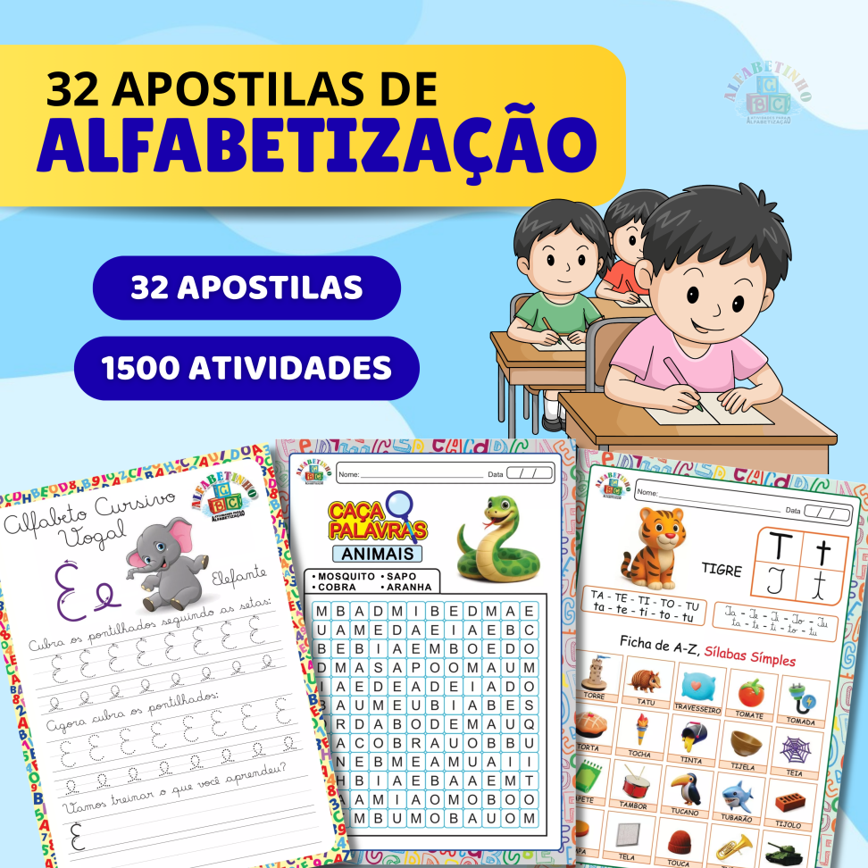 Super Combo 32 Apostilas para Alfabetização