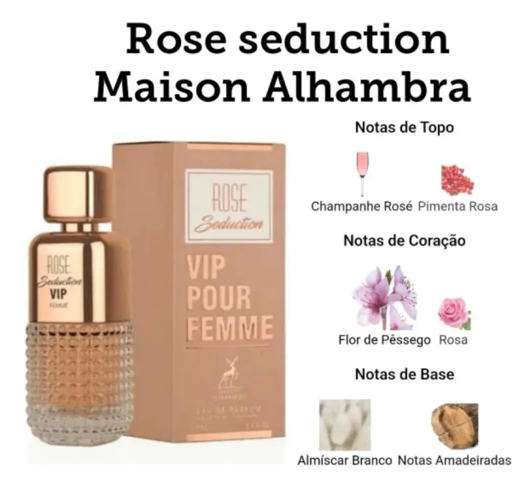 Perfume Maison Alhambra Rose Seduction Vip Edp Feminino 100 Ml - #3