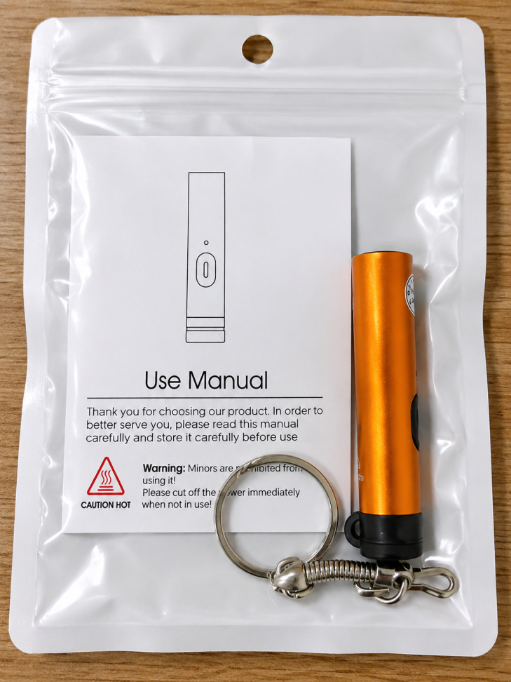 Isqueiro Elétrico Portátil USB Tipo-C Fêmea Recarregável com Chaveiro