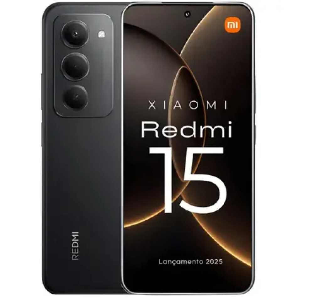 Celular Xiaomi Redmi 15 256GB 8GB Preto 4G Processador Snapdragon 685 Tela 6.9" Fluida Câmera 50MP