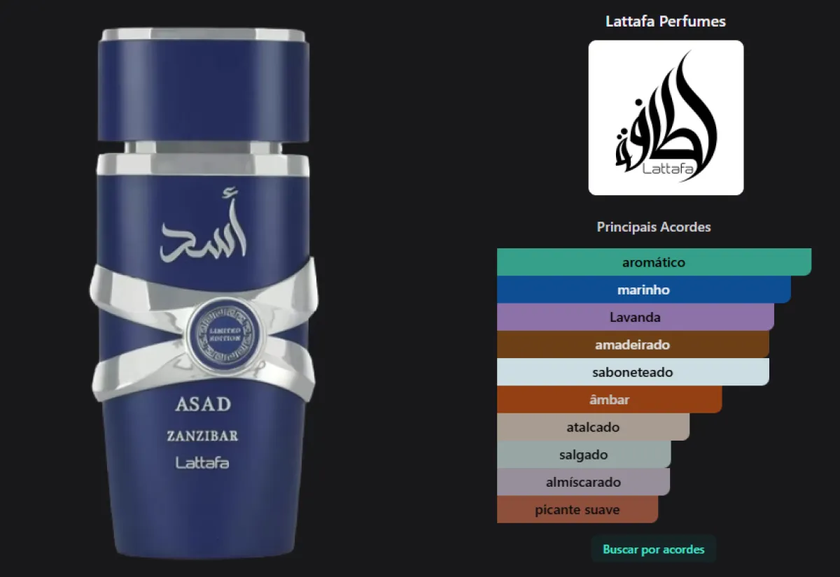 Perfume Lattafa Asad Zanzibar Limited 100ml árabe masculino