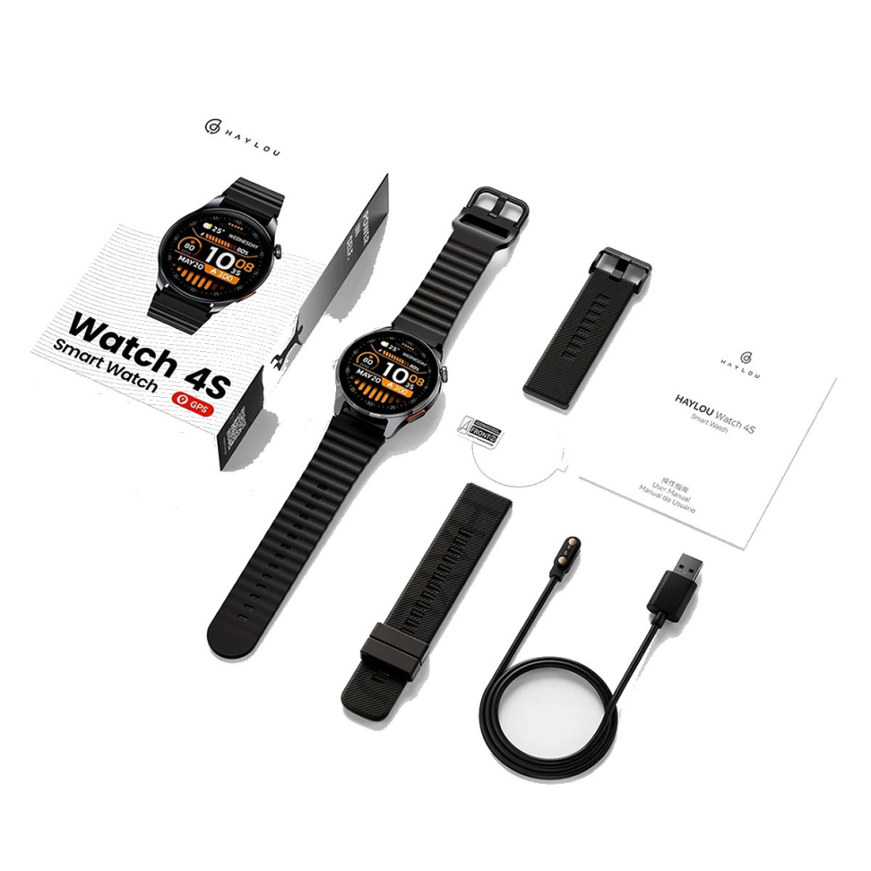 Smartwatch Haylou Watch 4S com GPS, Tela AMOLED de 1.43