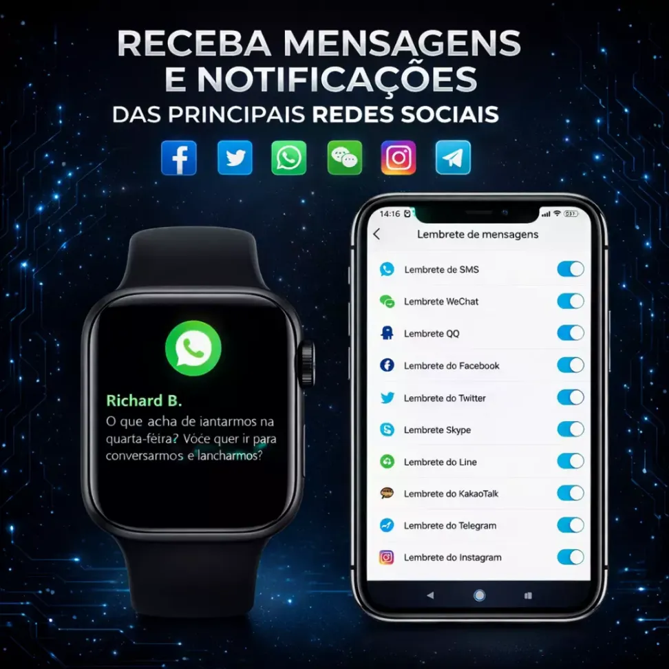 Smartwatch CS11 47mm Serie 11 Jogos Pulseira Extra Lançamento - Preto, Branco e Rosa - #5