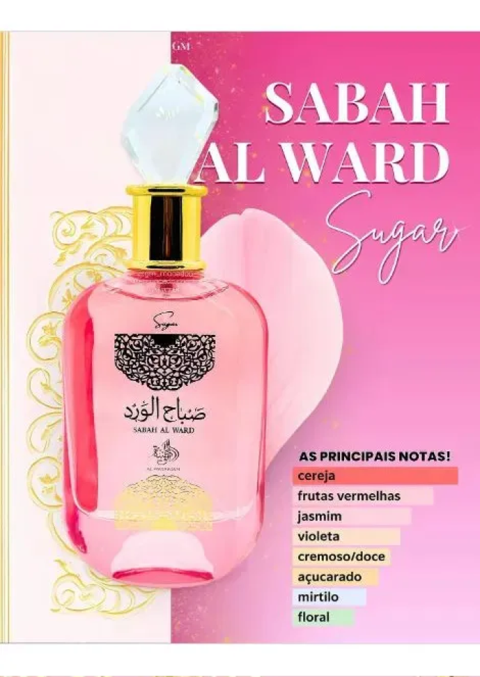 Perfume Al Wataniah Sabah Al Ward Sugar ( Rosa )  Edp Feminino 100ml - #3