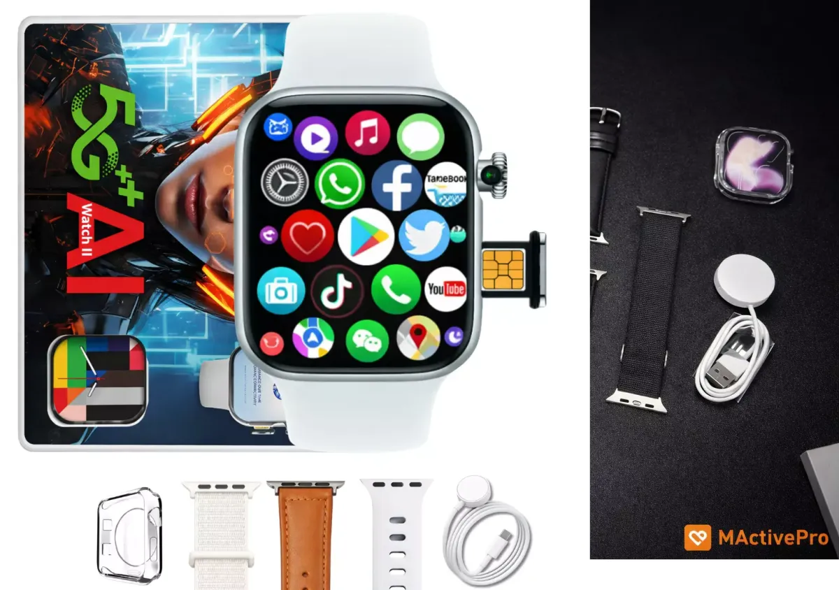 Smartwatch Microwear W11Ai Android 5G 2/16GB Amoled Chip Camera Wifi - Preto, Prata e Titânio Gold - #3