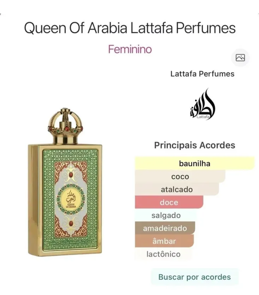 Perfume Queen of Arábia Lattafa 100ml EDP - Feminino