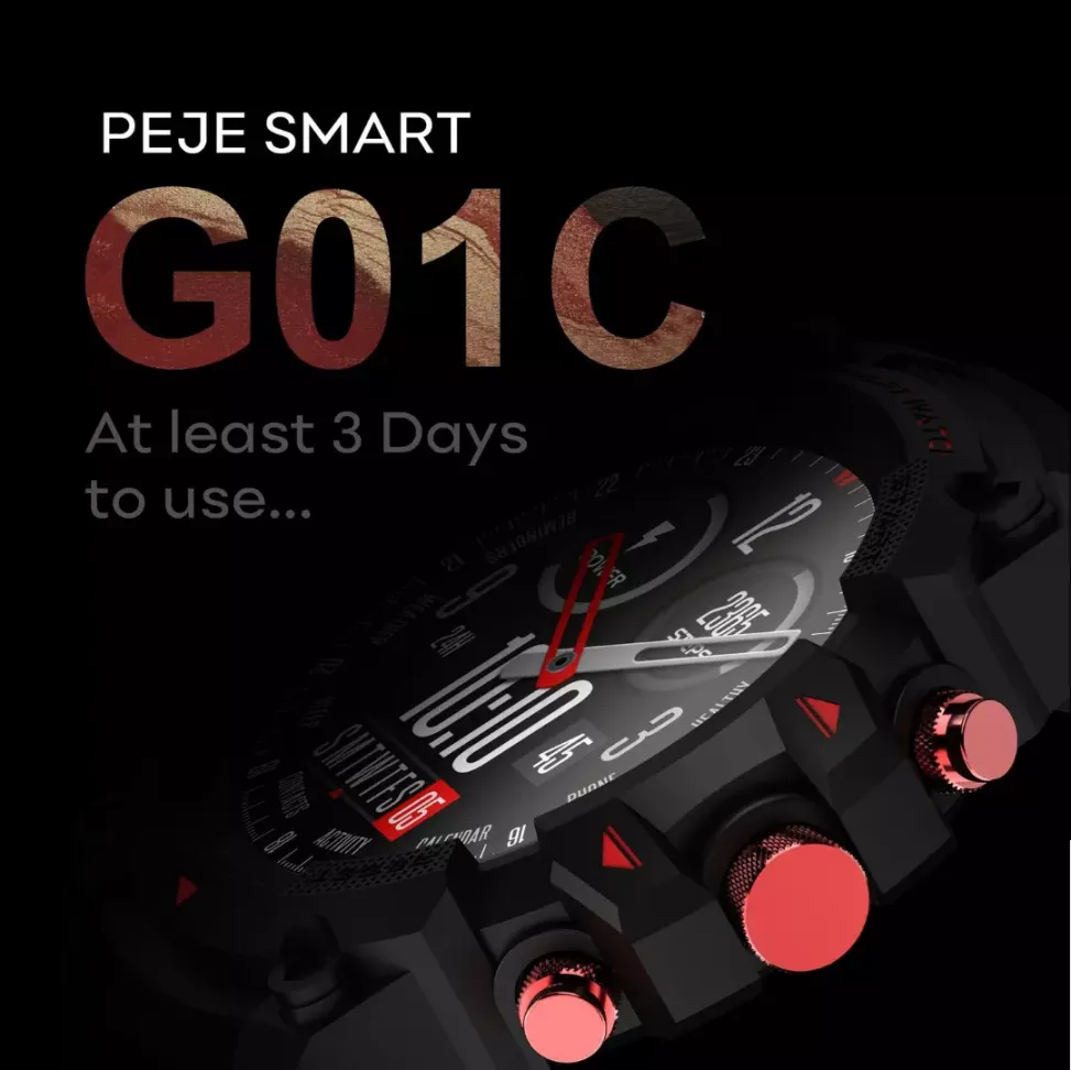 Smartwatch Peje G01C Amoled GPS A Prova D'água - Preto e Bege - #11