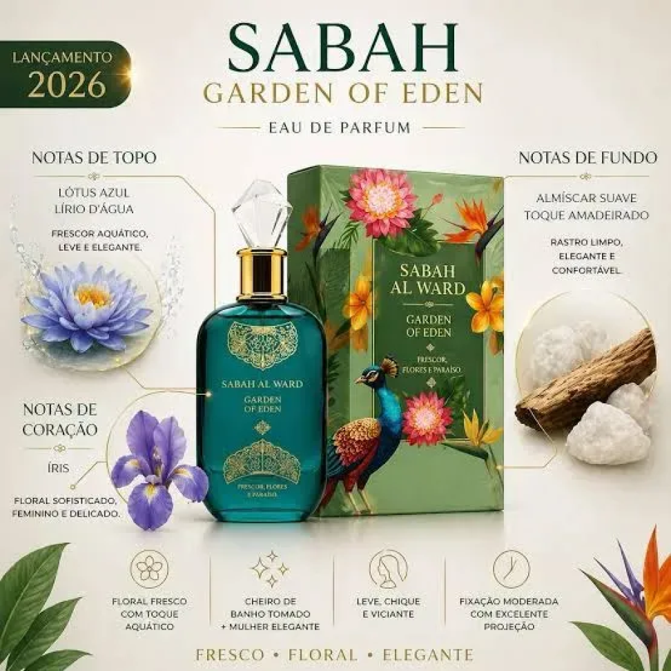 Perfume Sabah Al Ward Garden Of Eden Feminino EDP 100ml