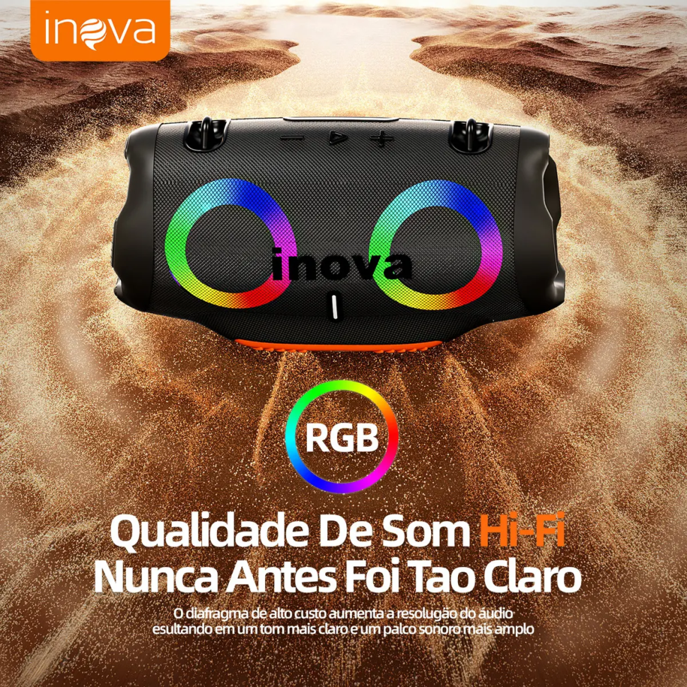 Caixa De Som Inova 30w Bluetooth Tws Estéreo Alta Hifi Festa À Prova D'água Ipx6à Com Rgb - #4