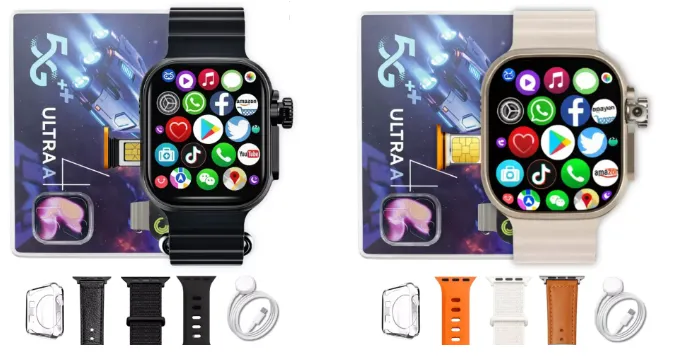 Smartwatch Microwear Ultra 4 Ai 5G 2/16GB Amoled Chip Android Camera Wifi - Preto e Titânio Gold - #1