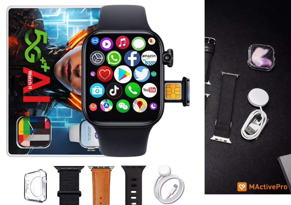 Smartwatch Microwear W11Ai Android 5G 2/16GB Amoled Chip Camera Wifi - Preto, Prata e Titânio Gold - #4