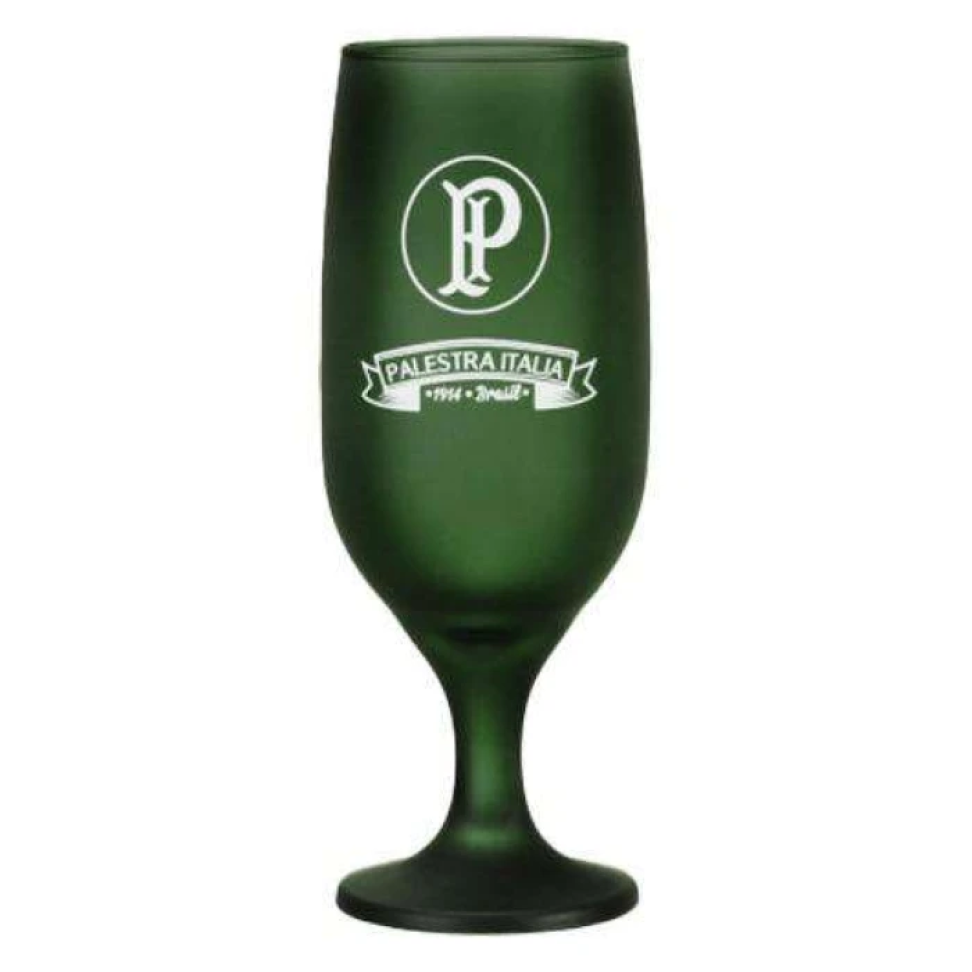 Taça de vidro floripa para chopp 300ml verde Palmeiras allmix