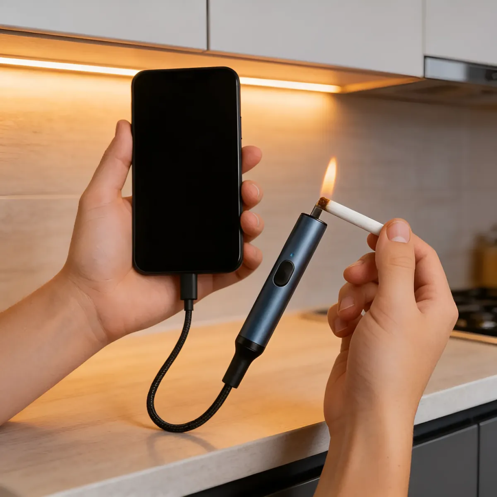 Mini Isqueiro Portátil Adaptador P/ Celular Tipo Usb-c Macho - #3