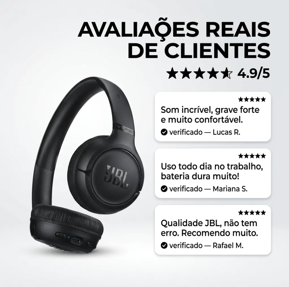 Fone De Ouvido Jbl 530bt Bluetooth Wireless Sem Fio - #8