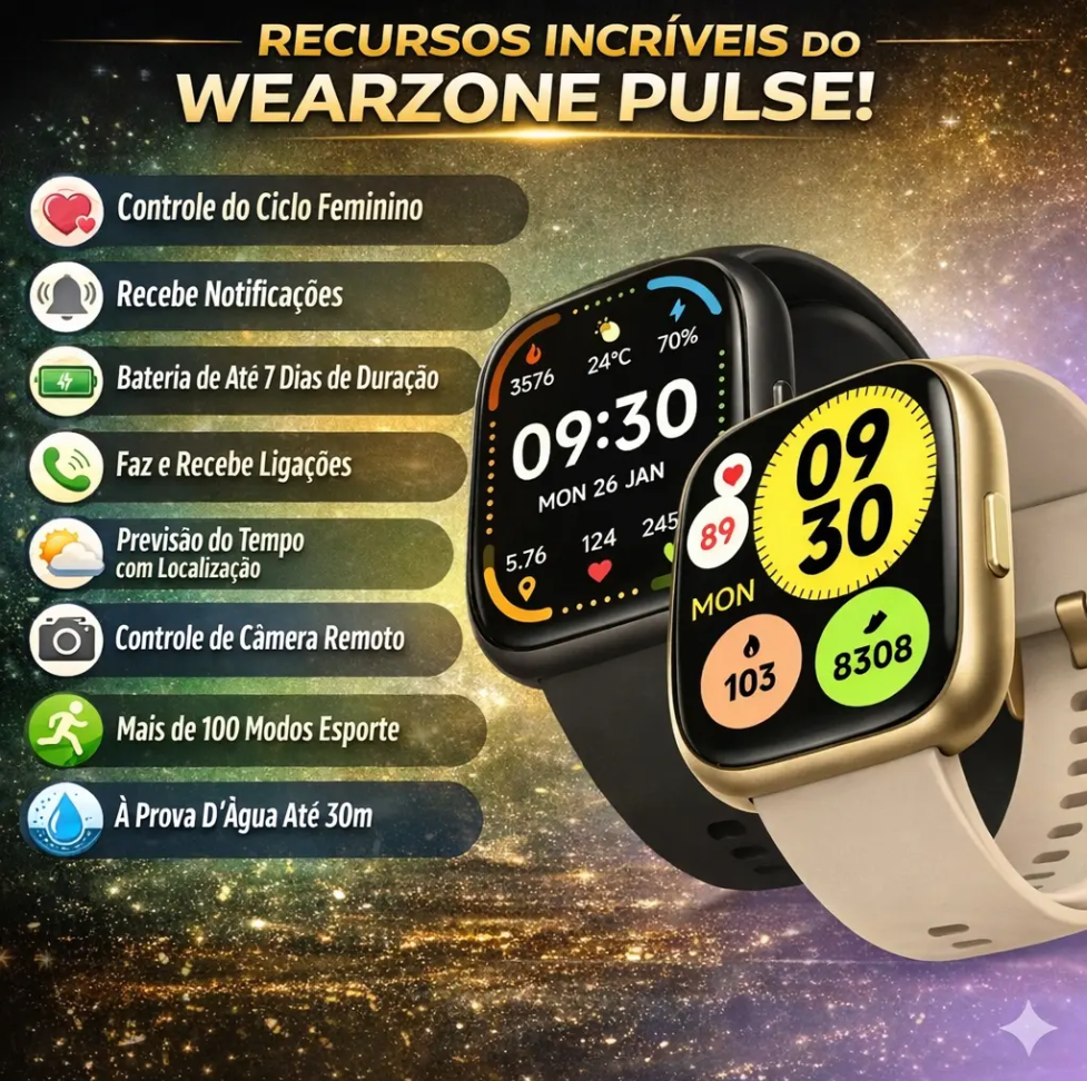Smartwatch Wearzone Pulse, Alexa, Resistência à água IP68, iOS e Android, Bateria 7 dias - #3