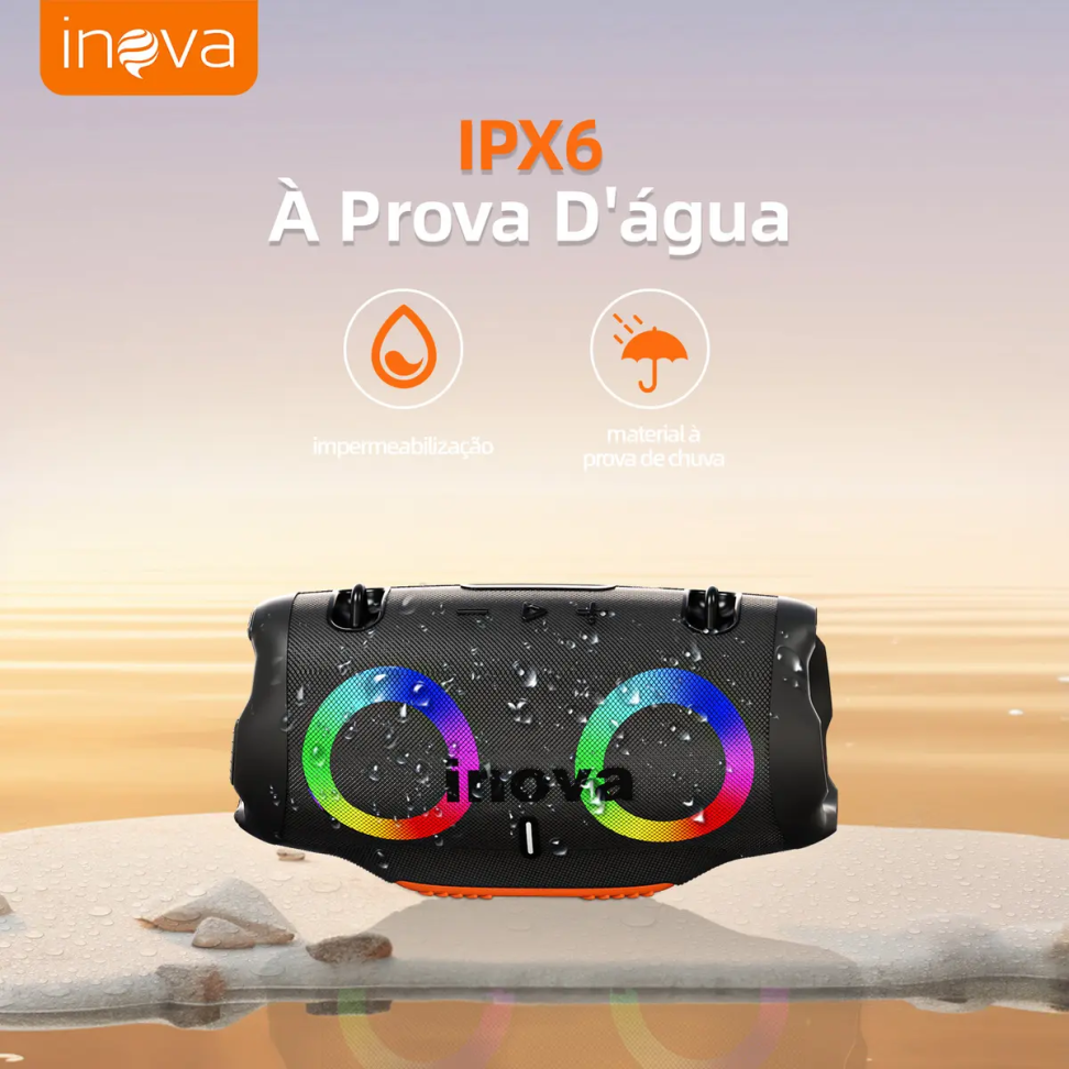 Caixa De Som Inova 30w Bluetooth Tws Estéreo Alta Hifi Festa À Prova D'água Ipx6à Com Rgb - #3