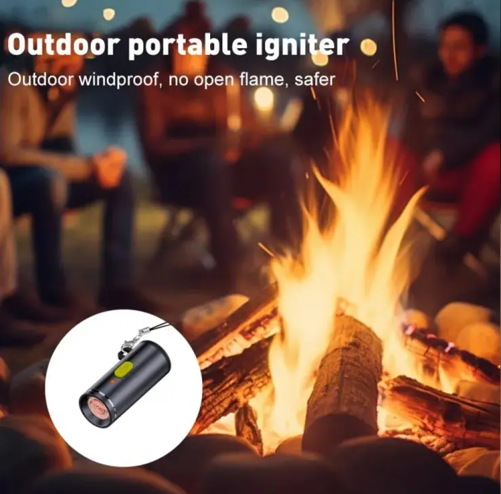 Isqueiro Elétrico Portátil USB Tipo-C Fêmea Recarregável com Chaveiro - #6