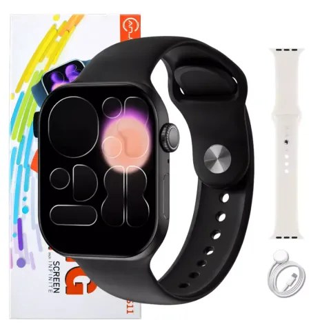 Smartwatch CS11 47mm Serie 11 Jogos Pulseira Extra Lançamento - Preto, Branco e Rosa
