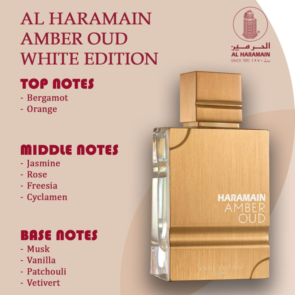 Perfume Al Haramain Amber Oud White Edition Eau de Parfum Unissex 100ML