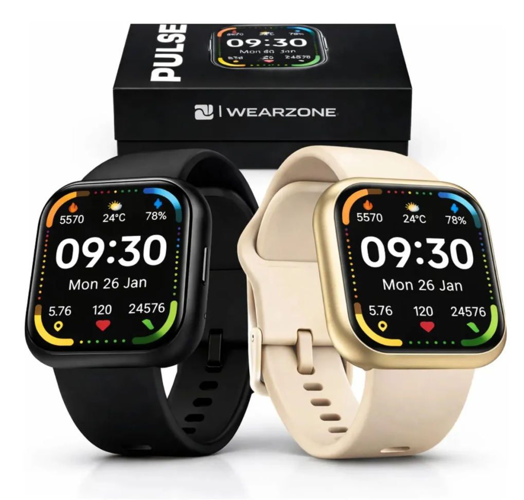 Smartwatch Wearzone Pulse, Alexa, Resistência à água IP68, iOS e Android, Bateria 7 dias