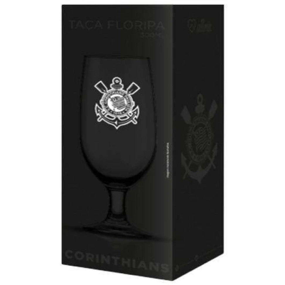 Taça de vidro floripa para chopp 300ml preta corinthians allmix - #3