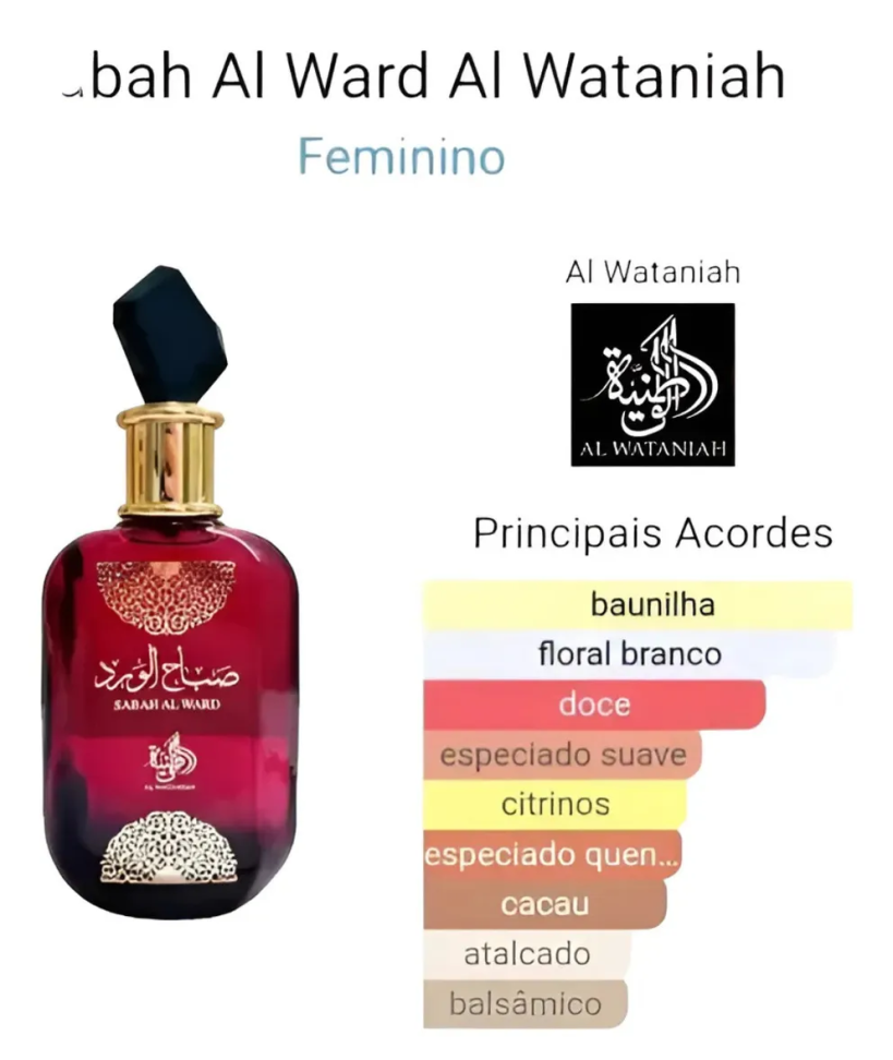 Perfume Al Wataniah Sabah Al Ward Edp  Feminino 100ml