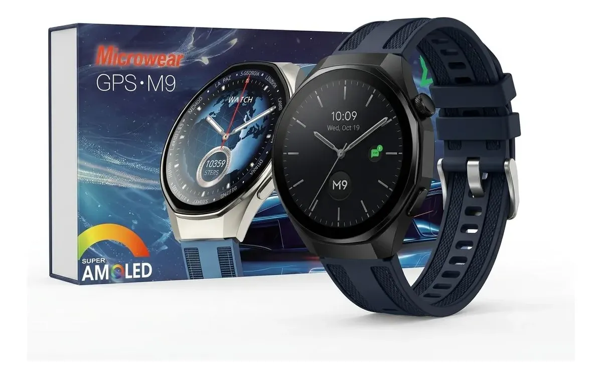 Smartwatch Microwear M9 Gps Super Amoled 8atm Original