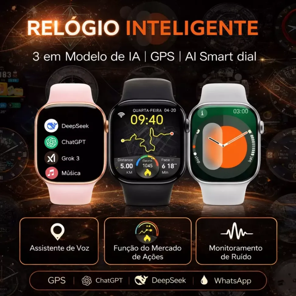 Smartwatch Microwear W11G 2GB Série 11 GPS Whatsapp A Prova D'água - Preto, Branco e Rose Gold - #8