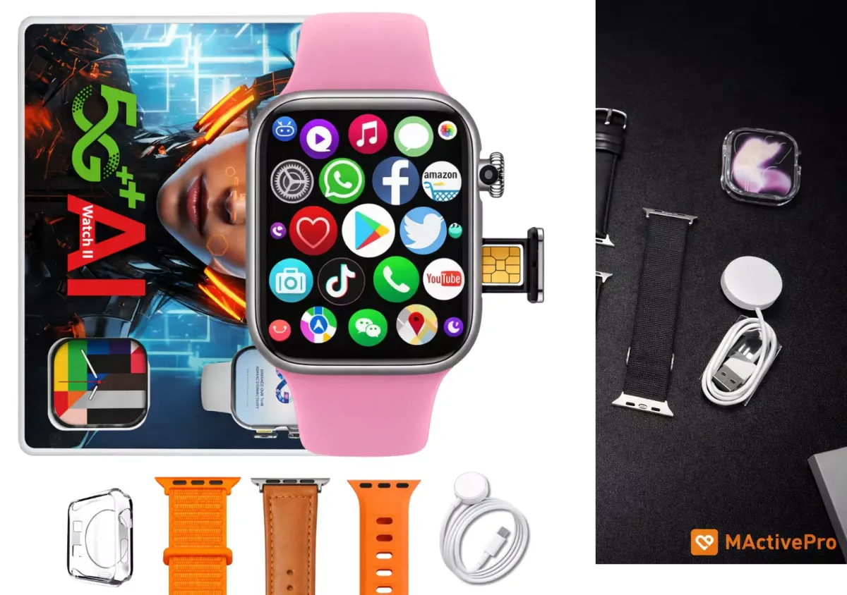 Smartwatch Microwear W11Ai Android 5G 2/16GB Amoled Chip Camera Wifi - Preto, Prata e Titânio Gold - #5