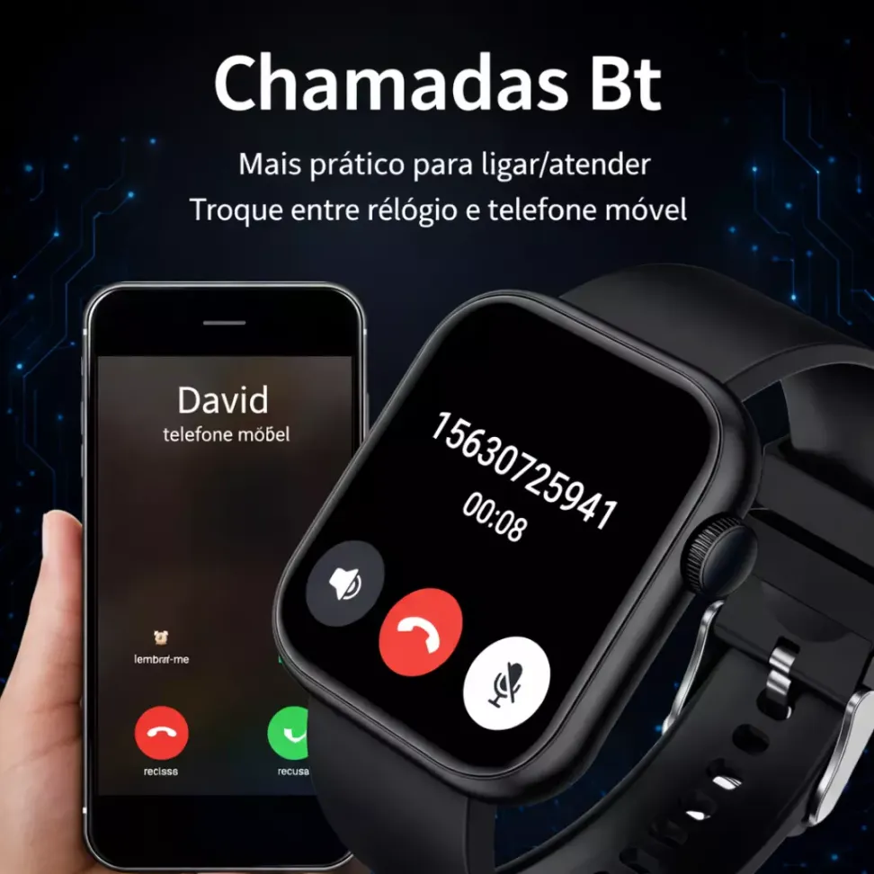 Smartwatch CS11 47mm Serie 11 Jogos Pulseira Extra Lançamento - Preto, Branco e Rosa - #9