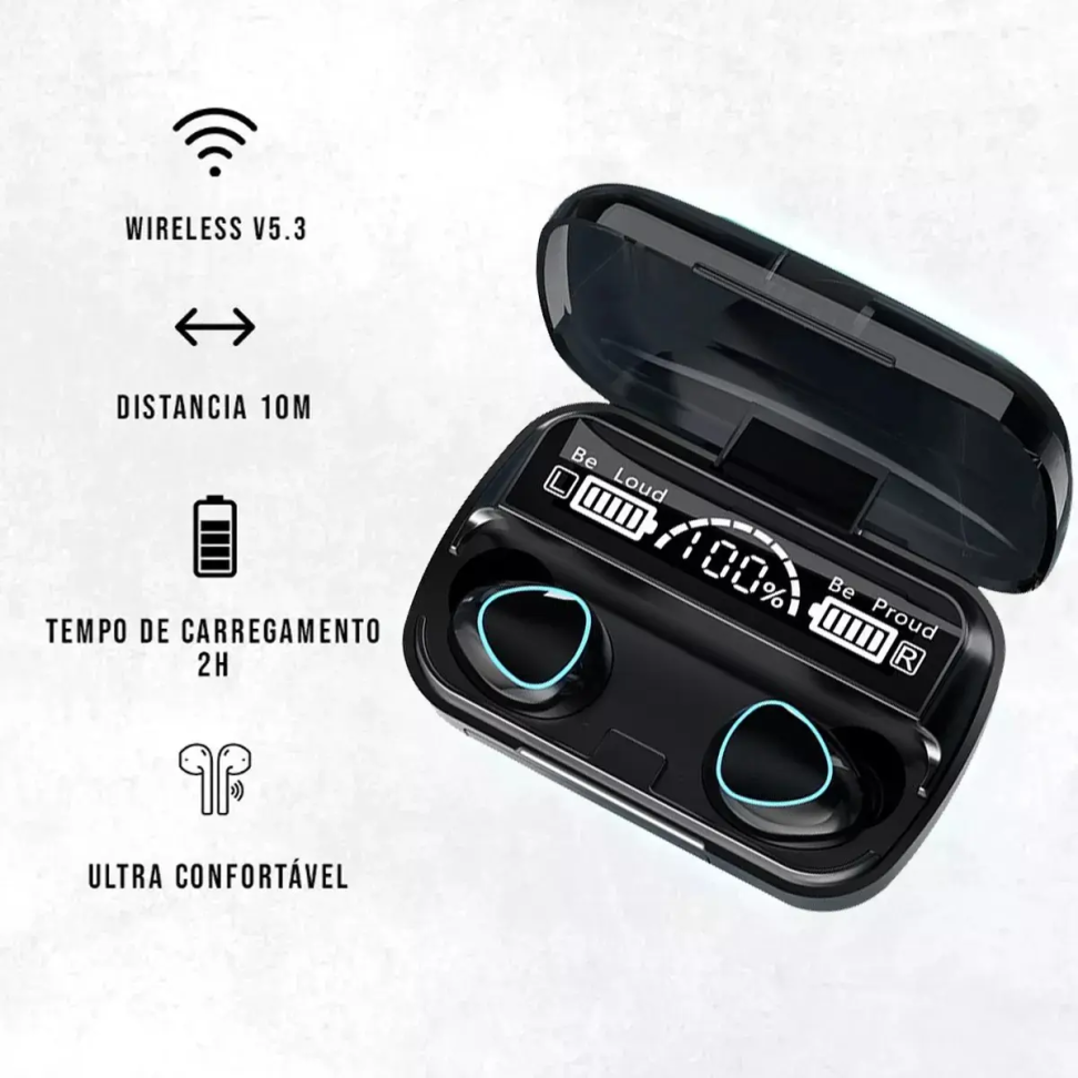 Fone De Ouvido M10 Bluetooth V5.1 C/ Carregador Power Bank - #4