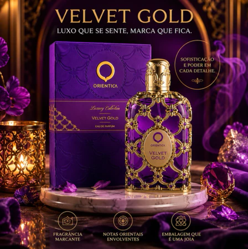 Perfume Árabe  Luxury Collection Velvet Gold Orientica Unissex Edp ROXO 100Ml - #3