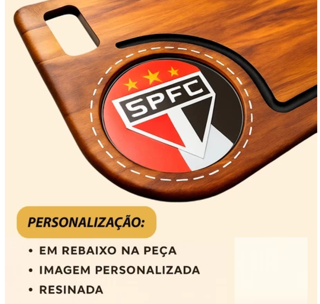 Tabua de Carne Churrasco Resinada Personalizada escolha seu time