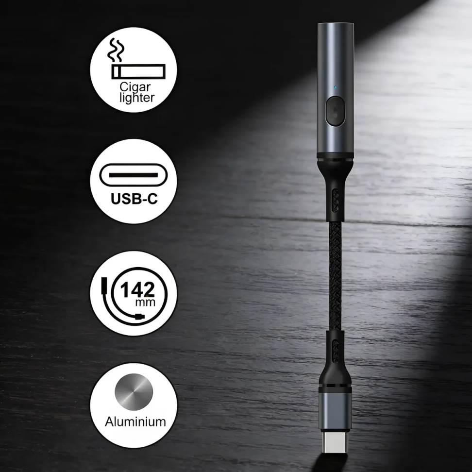 Mini Isqueiro Portátil Adaptador P/ Celular Tipo Usb-c Macho