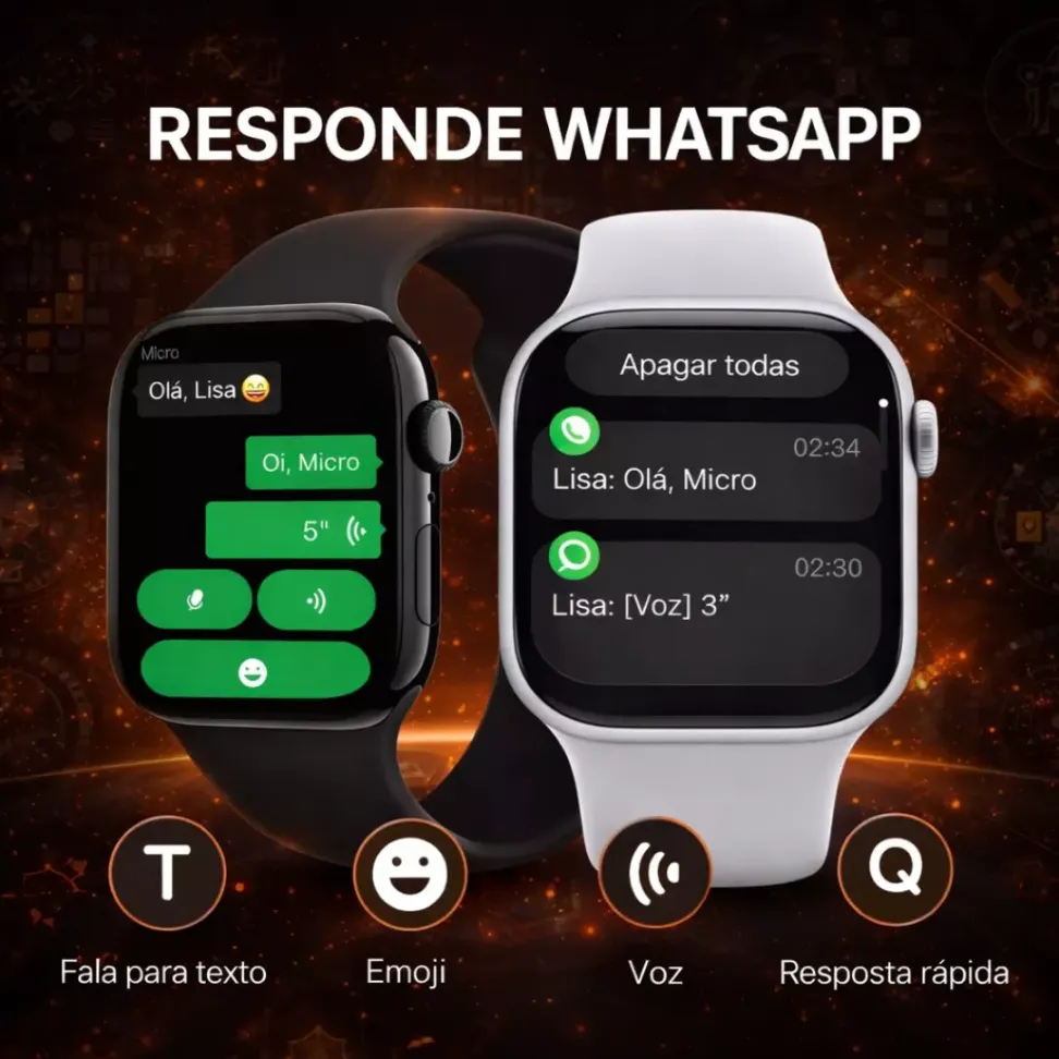 Smartwatch Microwear W11G 2GB Série 11 GPS Whatsapp A Prova D'água - Preto, Branco e Rose Gold - #9