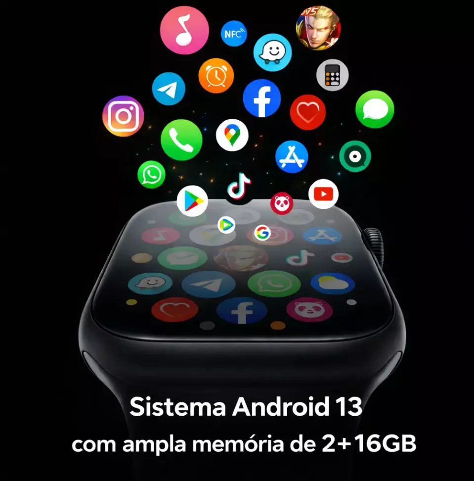 Smartwatch Microwear W11Ai Android 5G 2/16GB Amoled Chip Camera Wifi - Preto, Prata e Titânio Gold - #10