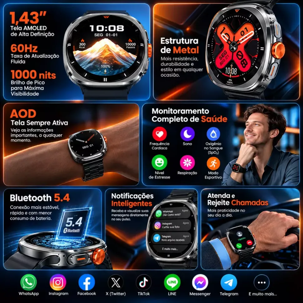 Smartwatch Haylou Vibe LS30 Amoled Chamadas - Preto - #5