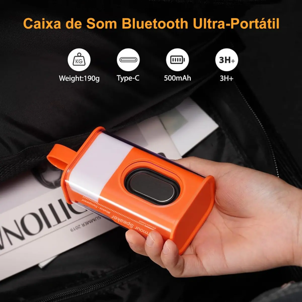 H'maston AM-24 Caixa De Som Bluetooth 5.0 Portátil Com Luz Rgb E Microfone - #4