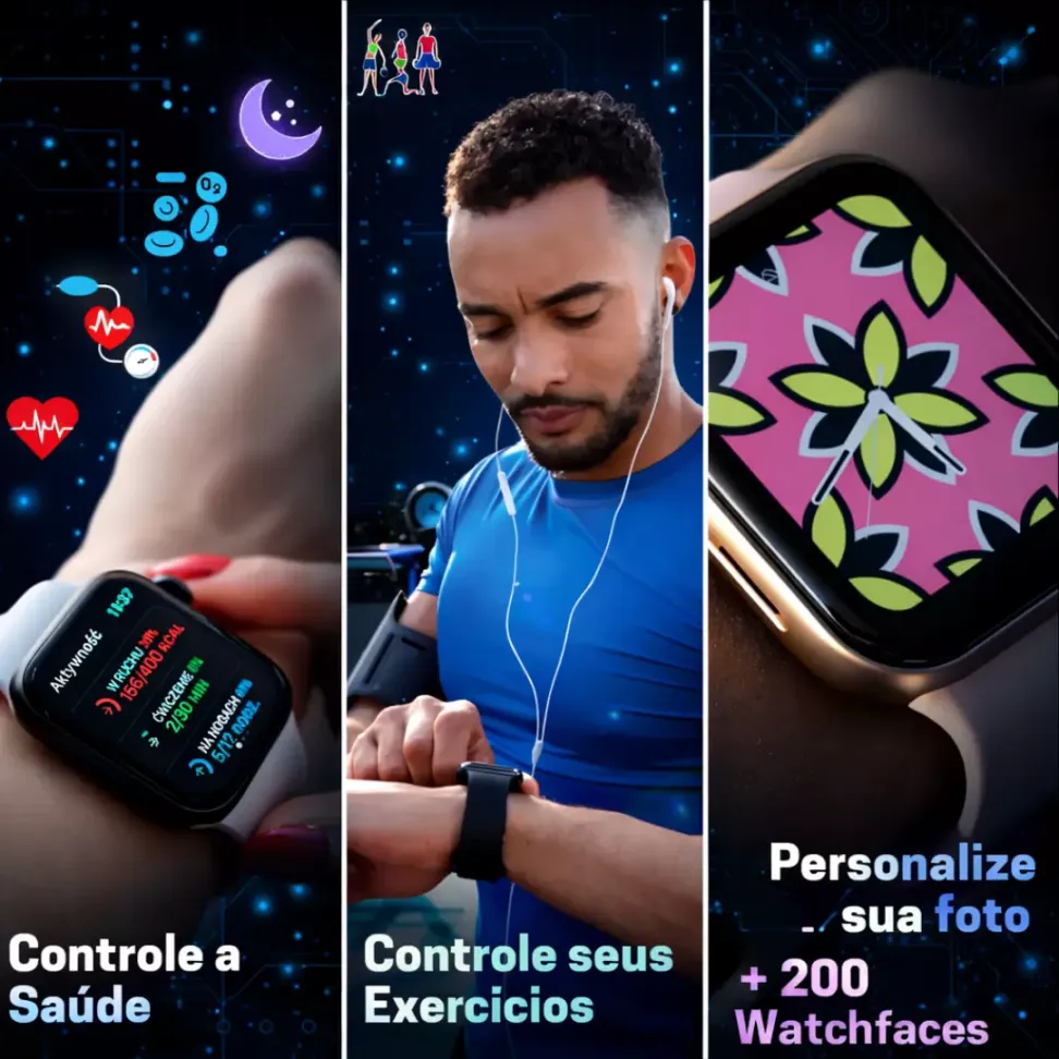Smartwatch C11 Ultra 49mm Serie 11 Jogos Pulseira Extra Lançamento - Laranja - #6