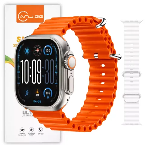 Smartwatch C11 Ultra 49mm Serie 11 Jogos Pulseira Extra Lançamento - Laranja