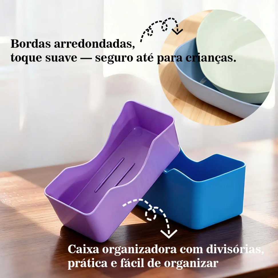 Kit 10 Pratos Coloridos Para Servir + 1 Base Organizador - #8