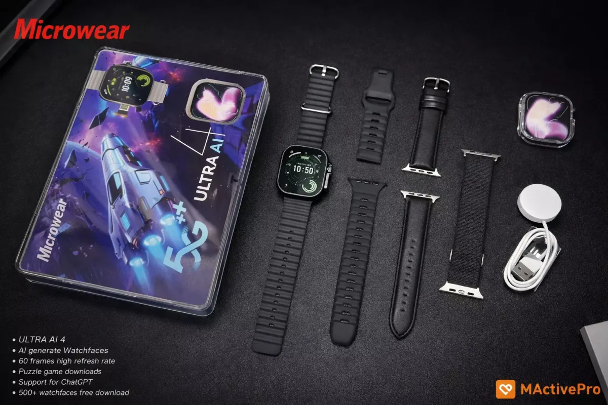 Smartwatch Microwear Ultra 4 Ai 5G 2/16GB Amoled Chip Android Camera Wifi - Preto e Titânio Gold - #2