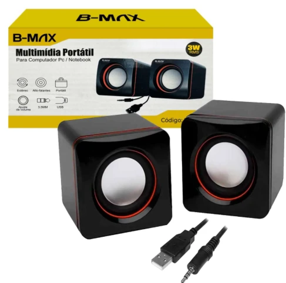 Caixa De Som Multimidia Portatil 3w Para Pc E Note B Max - #3