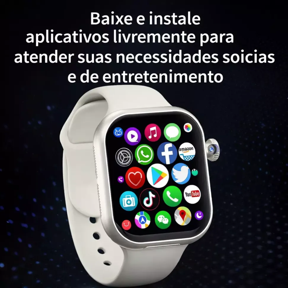 Smartwatch Microwear W11Ai Android 5G 2/16GB Amoled Chip Camera Wifi - Preto, Prata e Titânio Gold - #11