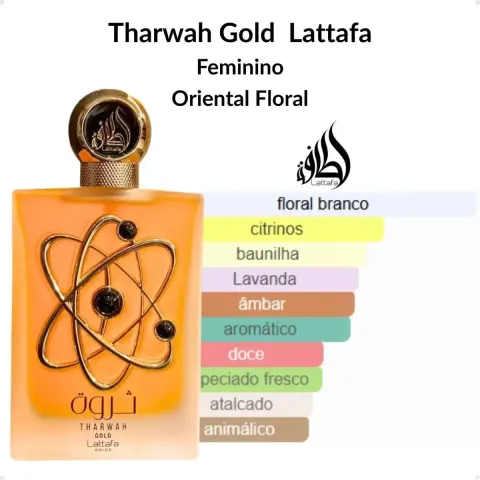 Perfume Tharwah Gold Lataffa Feminino 100ml Eau De Parfum