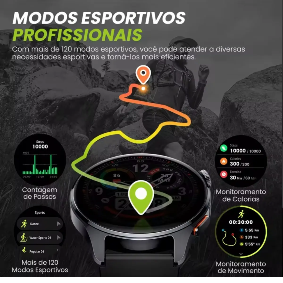 Smartwatch Haylou Watch 4S com GPS, Tela AMOLED de 1.43 - #3