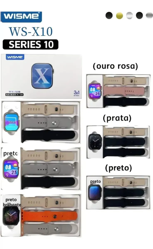 Smartwatch Ws-x10 Série 10 + Kit 3 Pulseiras | Bluetooth - #3