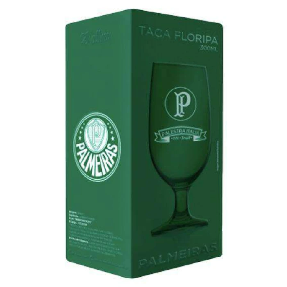 Taça de vidro floripa para chopp 300ml verde Palmeiras allmix - #3